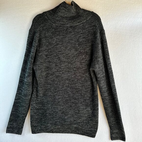 Carbon Sweater Mens Size XL Gray Heathered High Neck Casual Lagenlook Office - Picture 10 of 13